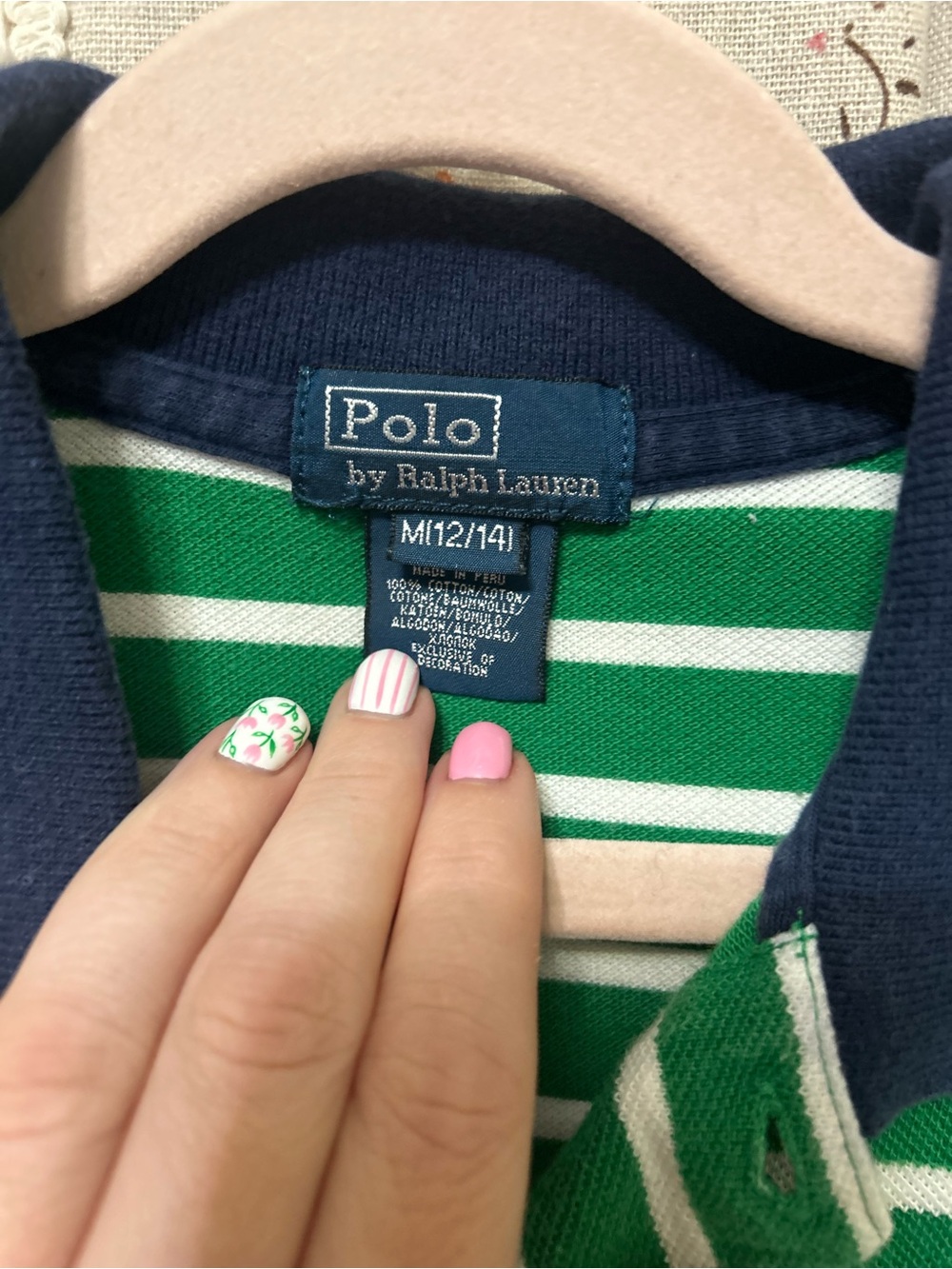 Polo Ralph Lauren Boys Big Pony Striped Polo Shirt M 12-14 EUC - Picture 3 of 4